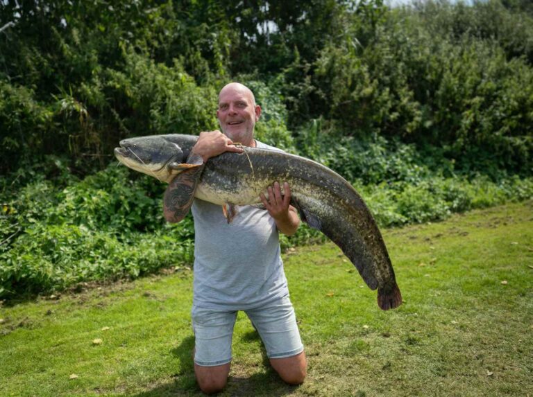 Grote meerval gevangen bij Outdoorpark Friesland